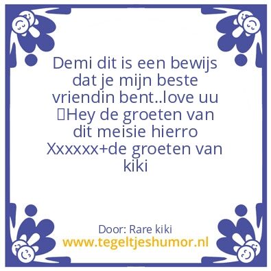 Tegeltje: Rare beste vriendin