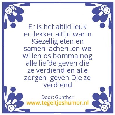 Tegeltje: Bij de boma