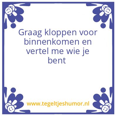 Tegeltje: kloppen