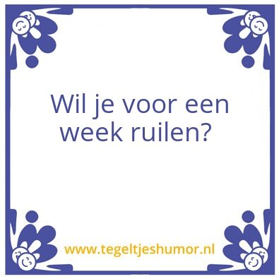 Tegeltje: Ruilen?