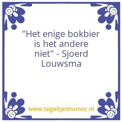 Tegeltje: Bokbier
