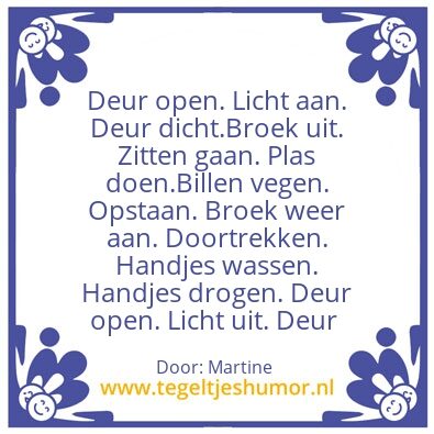 Tegeltje: Wc regel!