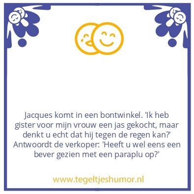 Tegeltje: Tegen de regen