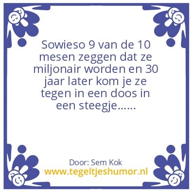 Tegeltje: Mijn Humor ligt op de zeebodem
