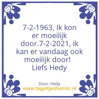 Tegeltje: Jarig!