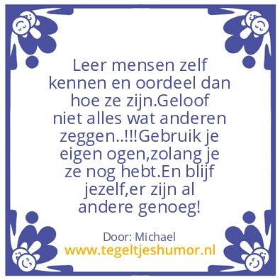 Tegeltje: Be Urself
