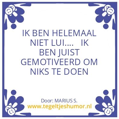 Tegeltje: lui