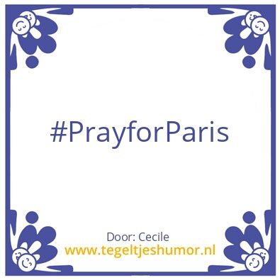 Tegeltje: Pray for Paris