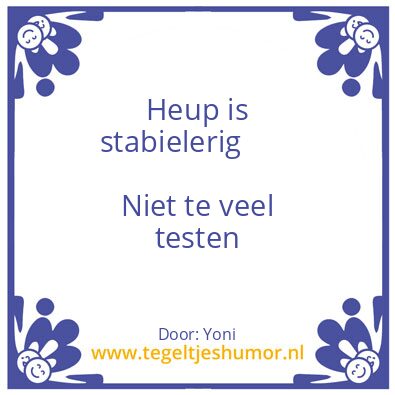 Tegeltje: Stabielerig