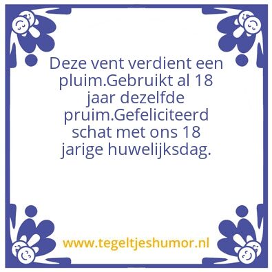 Tegeltje: 18 jaar getrouwd