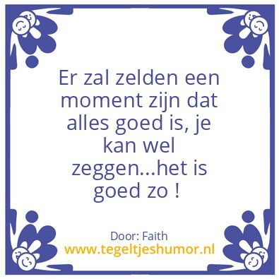 Tegeltje: Goed