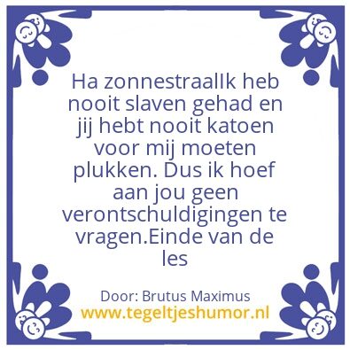 Tegeltje: Les afgelopen