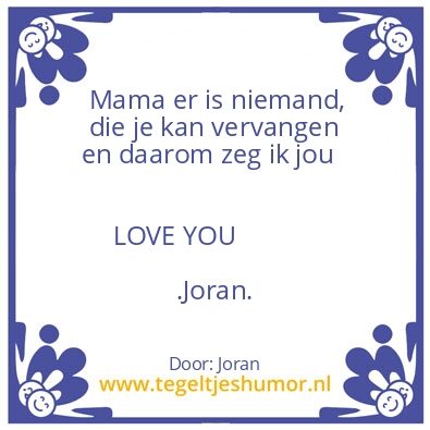 Tegeltje: Voor mama
