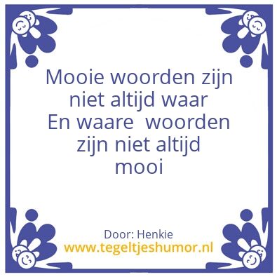 Tegeltje: Waar
