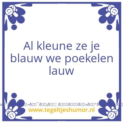 Tegeltje: Bargoens
