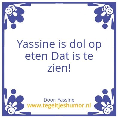 Tegeltje: Yassine