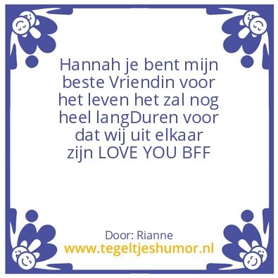 Tegeltje: BFF