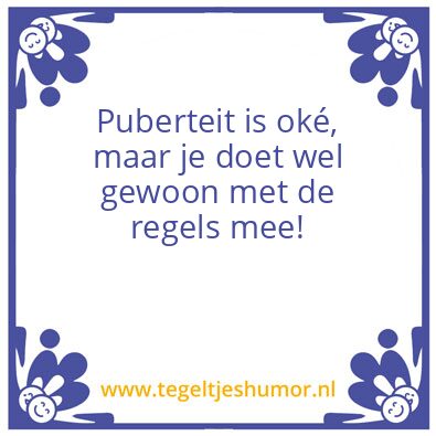 Tegeltje: puberteit