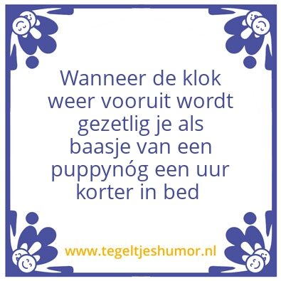 Tegeltje: ZOMERTIJD WEETJE