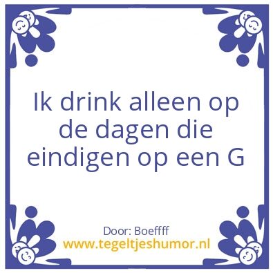 Tegeltje: dorst