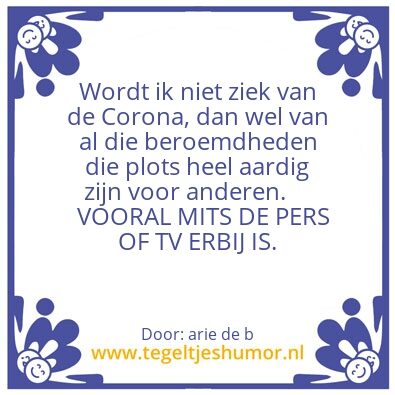 Tegeltje: Corona?