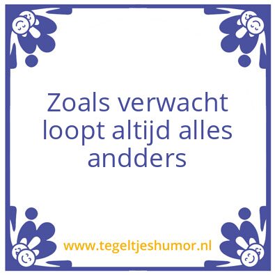 Tegeltje: Verwacht