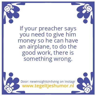Tegeltje: your preacher