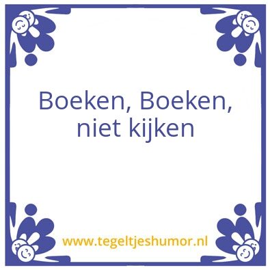 Tegeltje: Boeken