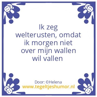 Tegeltje: Welterusten
