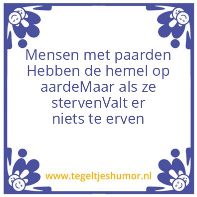 Tegeltje: Paarden