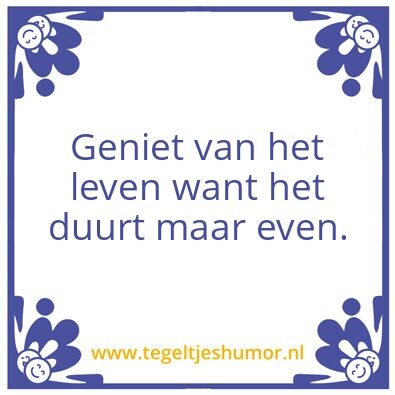 Tegeltje: Geniet