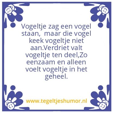 Tegeltje: vogeltje