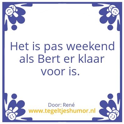 Tegeltje: Wie kent Bert