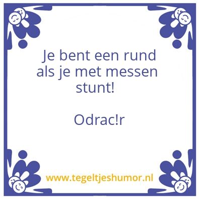 Tegeltje: Messenstunt