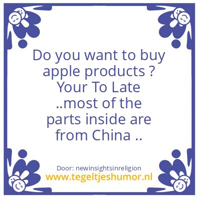 Tegeltje: Apple Products..