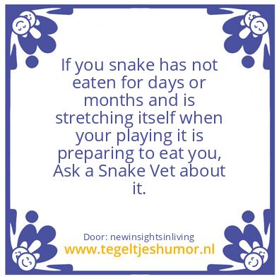 Tegeltje: Snake Vet