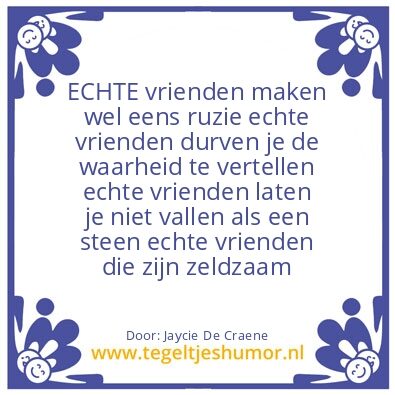 Tegeltje: Vriendschap