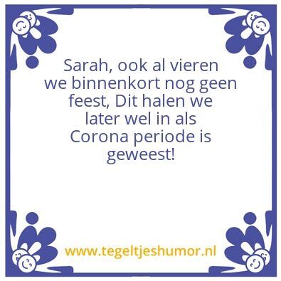 Tegeltje: Sarah