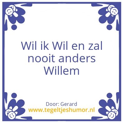 Tegeltje: Willem
