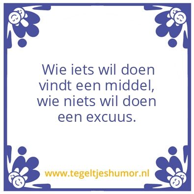 Tegeltje: Excuus