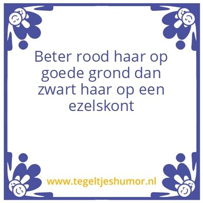 Tegeltje: Rood haar