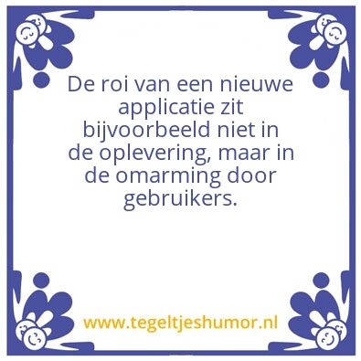 Tegeltje: Applicatieoplevering