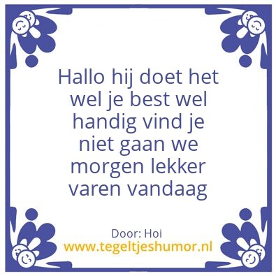 Tegeltje: Hoi