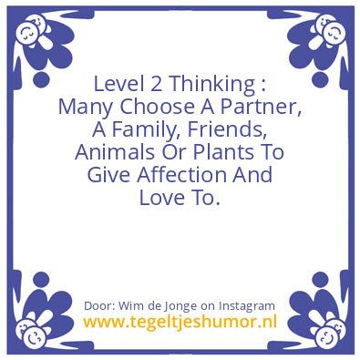 Tegeltje: Level 2 Thinking