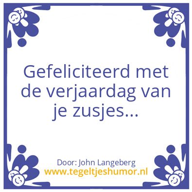 Tegeltje: Verjaardag
