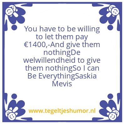 Tegeltje: Saskia