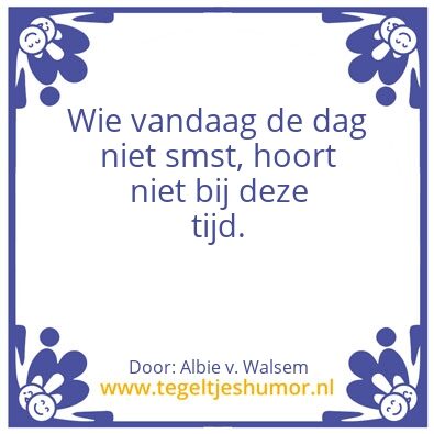 Tegeltje: Sms
