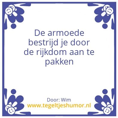 Tegeltje: Armoedebestrijding