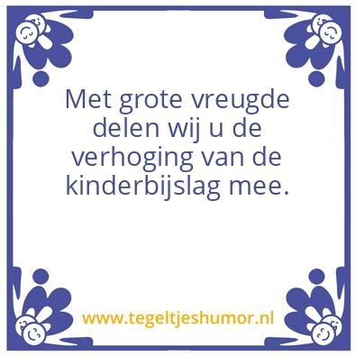 Tegeltje: Kinderbijslag