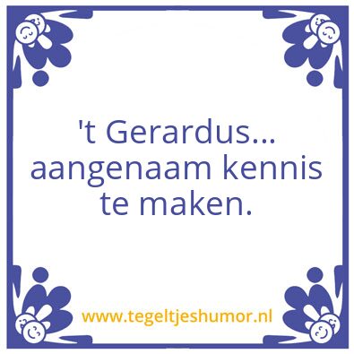 Tegeltje: Aangenaam kennis te maken